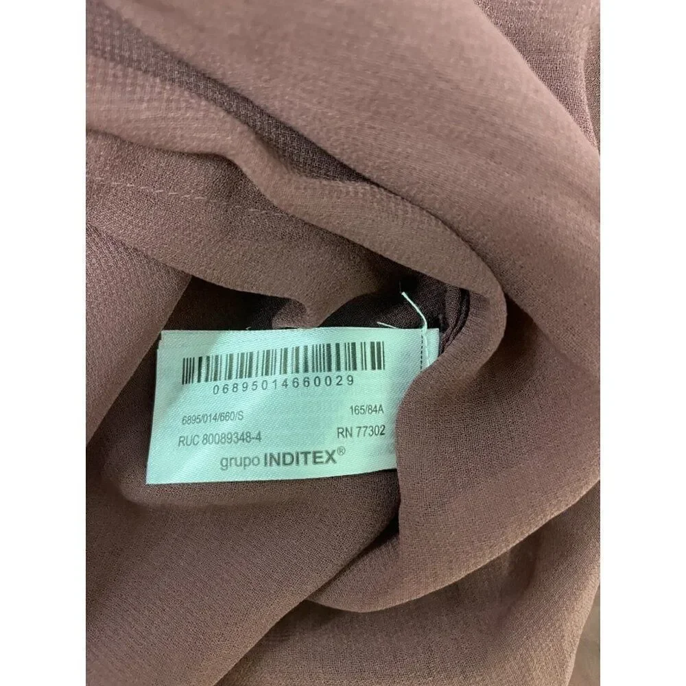 Zara Women Midi Dress Size S Purple Wine Embroidered Sleeveless 6895/014 NWT